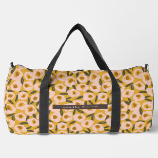 Kühnes, tintenfleckiges Blumenmuster | Handgezeich Duffle Bag