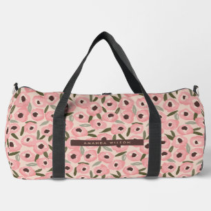 Kühnes, tintenfleckiges Blumenmuster Handgezeich Duffle Bag