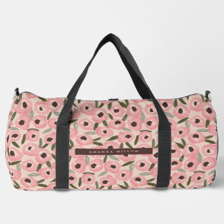 Kühnes, tintenfleckiges Blumenmuster | Handgezeich Duffle Bag