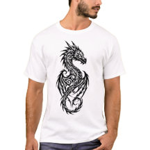 Kühnes Tribal-Drache-Silhouette-Grafik