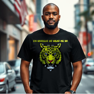 Kühnes und selbstbewusstes Tigergrafikdesign T-Shirt