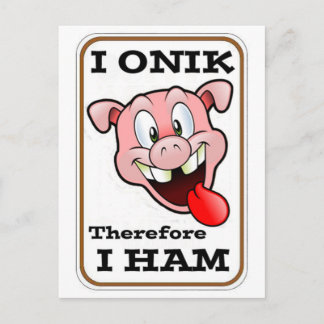 Kühnes und verrücktes Schwein mit großartigem "I H Postkarte