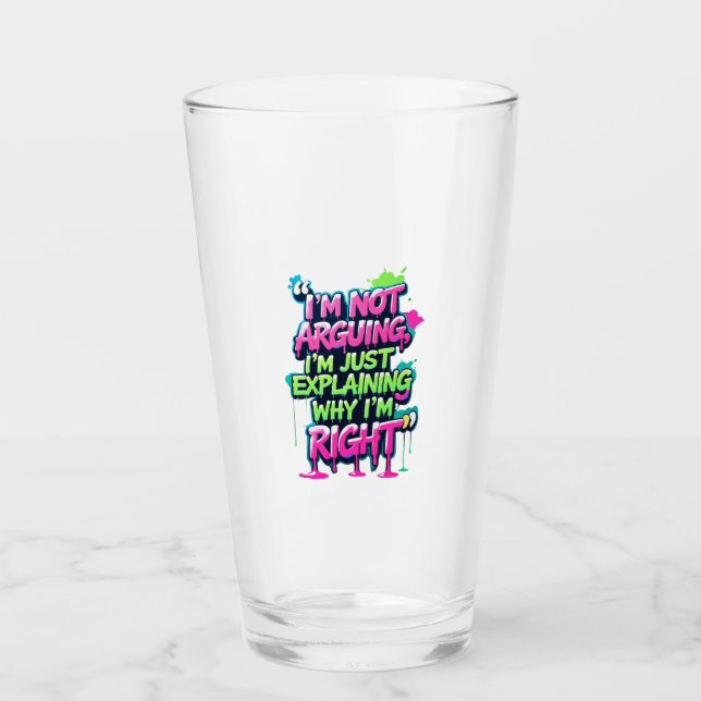 Kühnes Zitat Neon Graffiti Design Glas (Vorderseite)