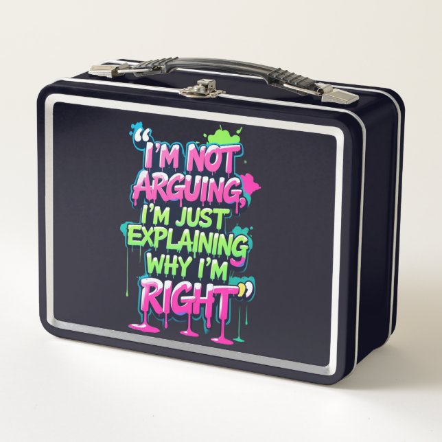 Kühnes Zitat Neon Graffiti Design Metall Brotdose (Vorderseite)