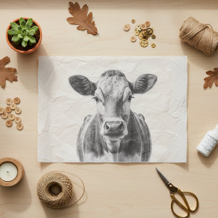 Kuhportrait Seidenpapier