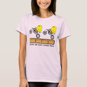 Küken auf Schmutz fährt Motocross-lustiges Shirt