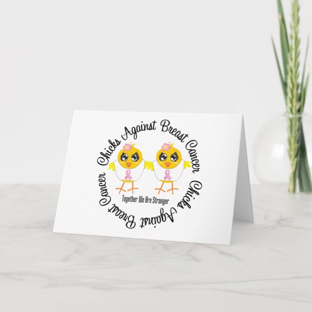 Küken gegen Brustkrebs Karte (Vorderseite)