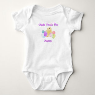 Küken machen mich glücklich, Pastell-Eier Baby Strampler