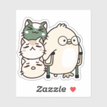 Küken mit Achselstützen und Katzenstapel