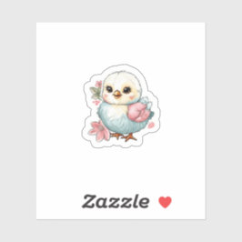 Küken mit Blume Aufkleber