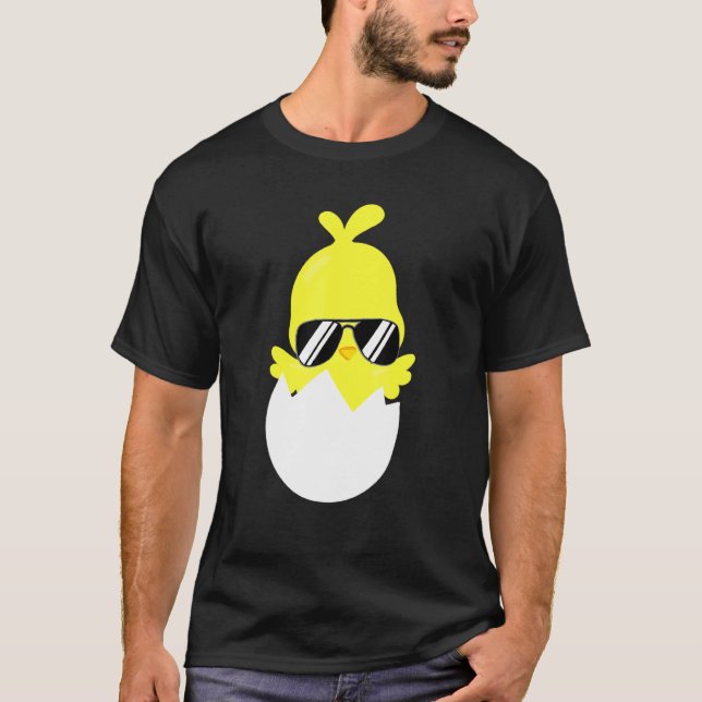 Küken mit Sonnenbrille Farm Tier Hähnchen Cool Hen T-Shirt (Vorderseite)