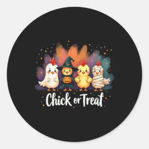 Küken oder Leckerei Witziges Halloween Niedliches  Runder Aufkleber