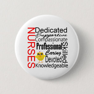 Küken-Spaß - Krankenschwester-Anerkennungs-Colla Button