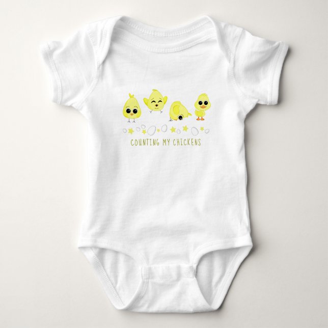 Küken und Enkeln, die mein Sprichwort bei Hühnern  Baby Strampler (Vorderseite)
