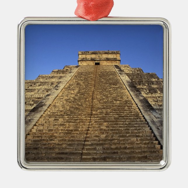 Kukulcan-Tempel oder Castillo-Burg) in 2 Silbernes Ornament (Vorne)