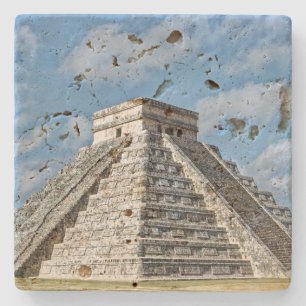 Kukulcán-Tempel, Pyramide, Chichen Itza, Mexiko Steinuntersetzer