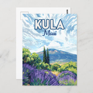 Kula Maui Haleakala Hawaii Lavender Retro Postkarte
