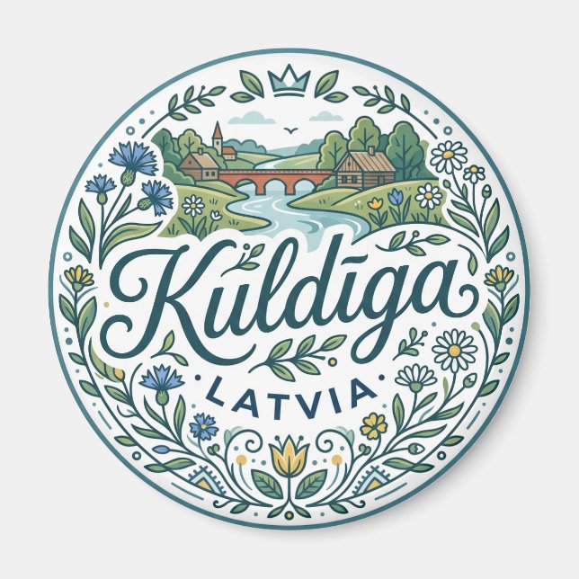 Kuldīga Landschaft Lettland Magnet (Vorne)