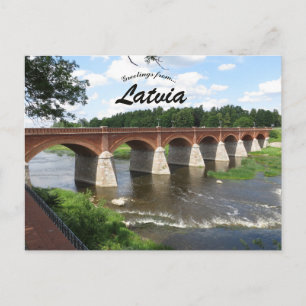 Kuldiga Ziegelbrücke Lettland Postkarte