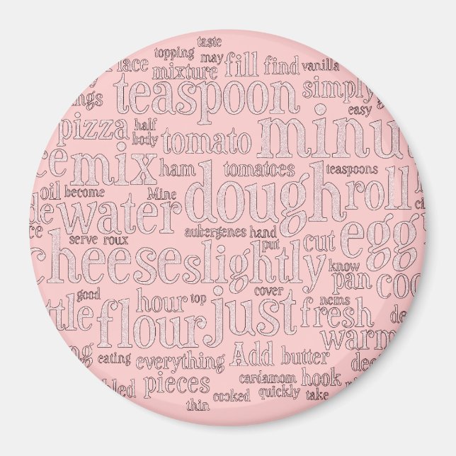 Kulinarische Begriffe Word Cloud-Kühlschrankmagnet Magnet (Vorne)