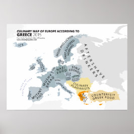 Kulinarische Karte Europas nach Griechenland Poster