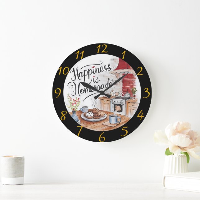 Kulinarische Kreation auf einer Platte Große Wanduhr (Zuhause)