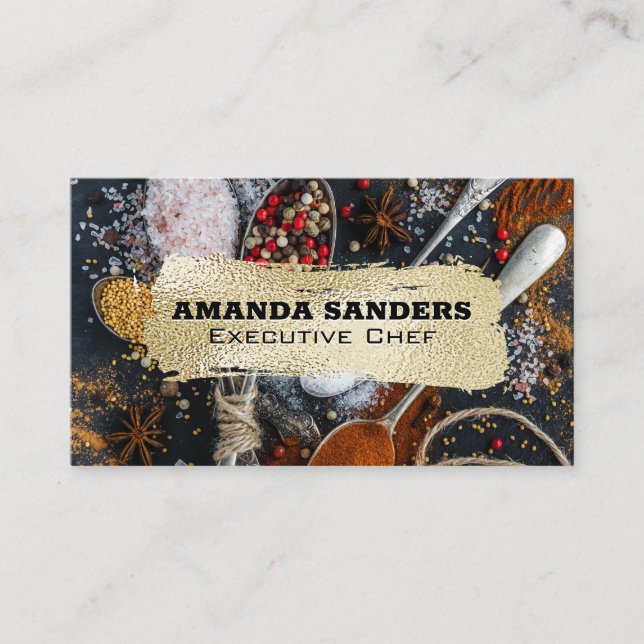 Kulinarische Künste | Gewürze für Löffel Visitenkarte (Vorderseite)