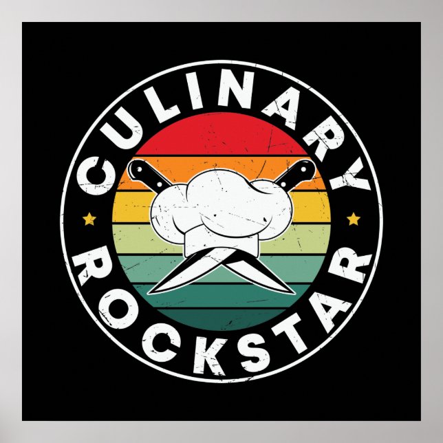 Kulinarische Rockstar Wortkunst Kochfreunde Poster (Vorne)