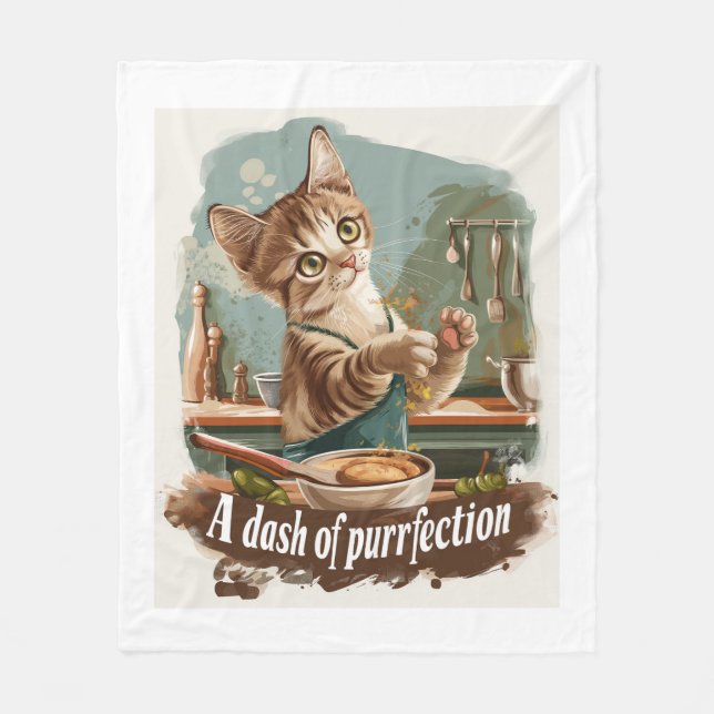 Kulinarischer Cat Koch Fleecedecke (Vorderseite)