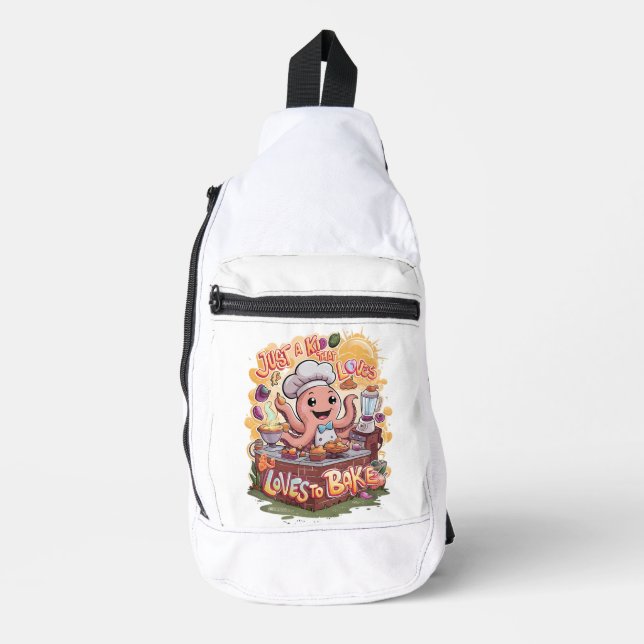 Kulinarischer Cephalopod: Oktopus Kochen Crossbody Bag (Vorderseite)