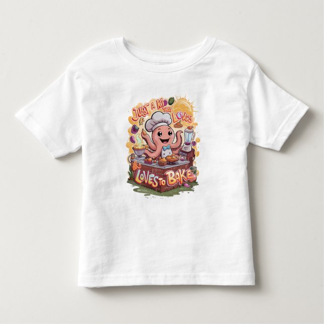 Kulinarischer Cephalopod: Oktopus Kochen Kleinkind T-shirt (Vorderseite)