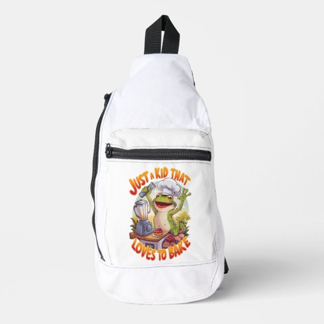 Kulinarischer Frosch: Frogtastische Blender-Magie Crossbody Bag (Vorderseite)