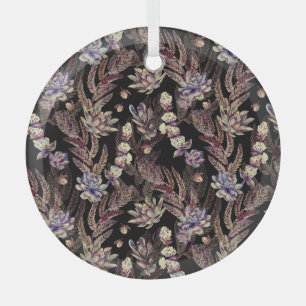 Kulinarischer Garten: modisches Blumenmuster Ornament Aus Glas