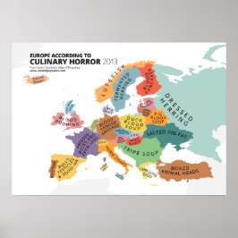Kulinarischer Horror Karte Europas Poster