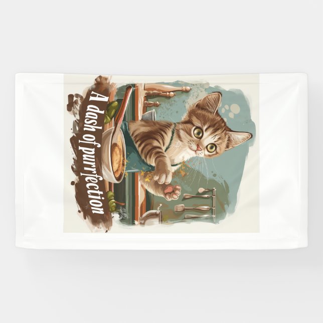 Kulinarischer Katzenkoch Banner (Horizontal)
