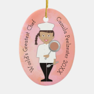 Kulinarisches Hispanic Girl Koch Weihnachtsschmuck