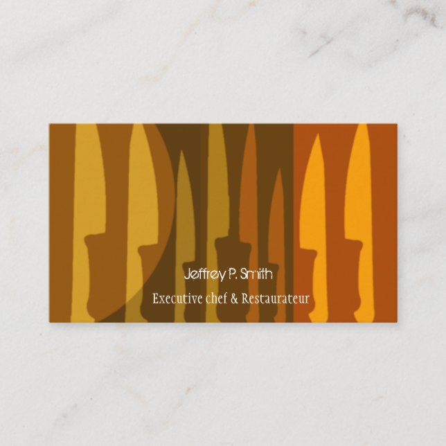 Kulinarisches Koch-Kochs-Messer-Kochen Visitenkarte (Vorderseite)
