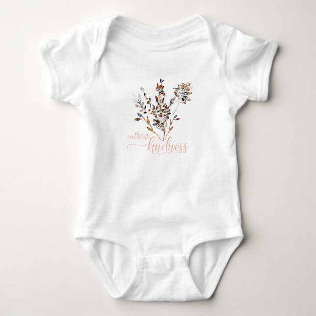 Kultivieren von Kindness Floral Baby Baby Strampler (Vorderseite)