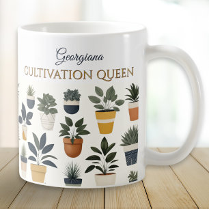 Kultivierung der Königin Pflanze Gartenarbeit Kaffeetasse