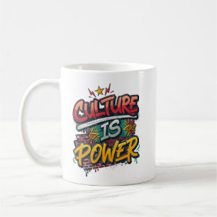 Kultur ist Macht Black History Month Schwarz Kaffeetasse