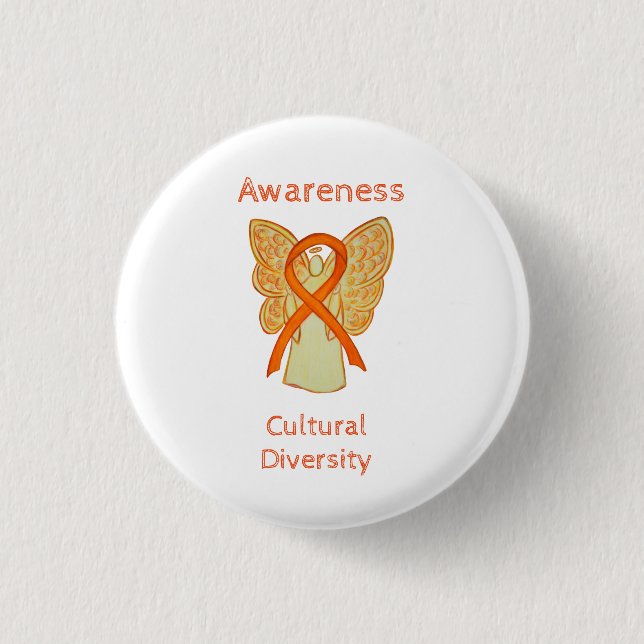 Kulturbewusstsein Diversity Angel Ribbon Button (Vorderseite)