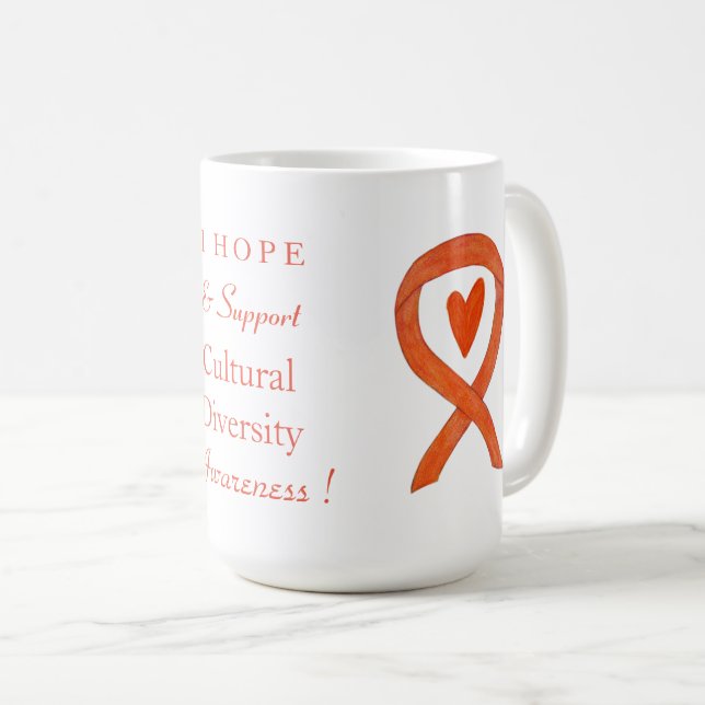 Kulturelle Diversity Bewusstsein Ribbon Kaffee Tas Kaffeetasse (VorderseiteRechts)