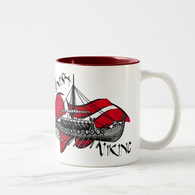 Kulturelle Geschenke Dänische-Viking-Schiffs von Zweifarbige Tasse (Rechts)