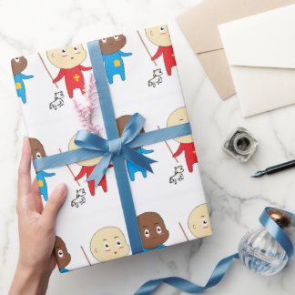 Kulturelle Kinder Kunst Babies St. Nicholas Sinter Geschenkpapier