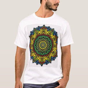 Kulturelle Mandalase mit geometrischen Mustern T-Shirt