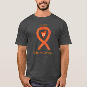 Kulturelle Vielfalt Orange Awareness-Schleife-Shir T-Shirt