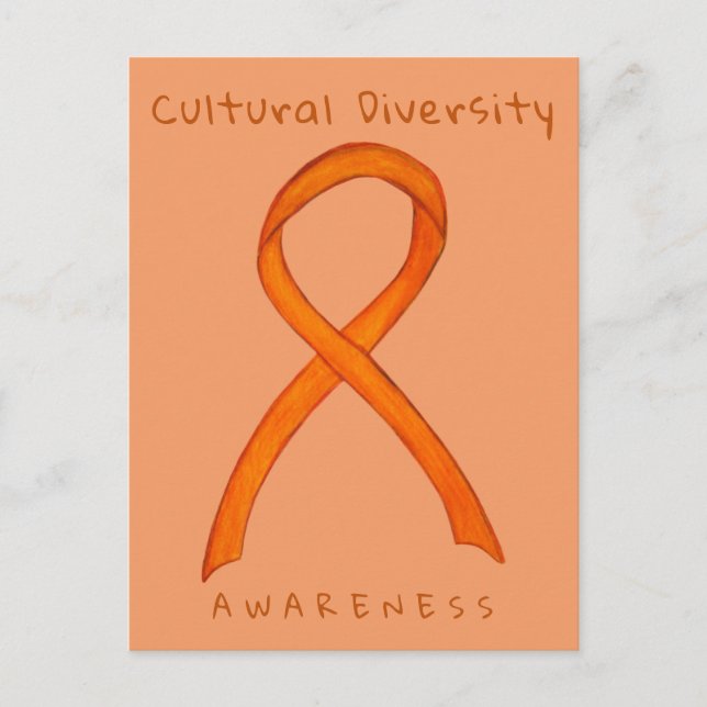 Kulturelles Diversity Orange Bewusstsein Kunst, Di Postkarte (Vorderseite)