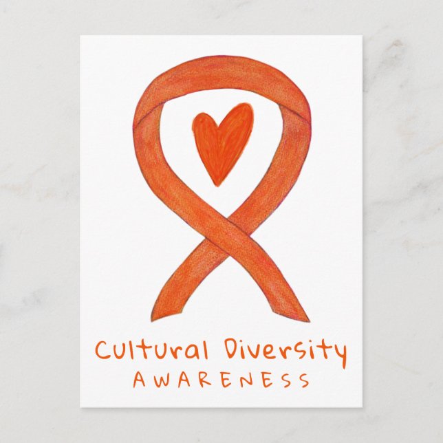 Kulturelles Diversity Orange Bewusstsein Kunst, Di Postkarte (Vorderseite)