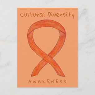 Kulturelles Diversity Orange Bewusstsein Kunst, Di Postkarte
