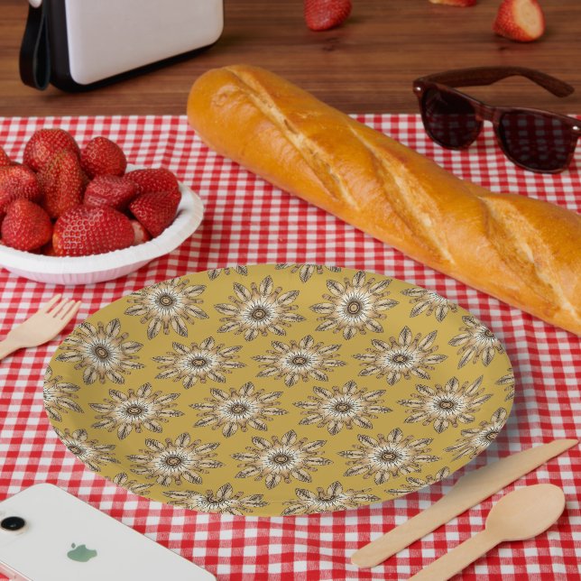 Kulturelles Mandala-Design Pappteller (Picknick)